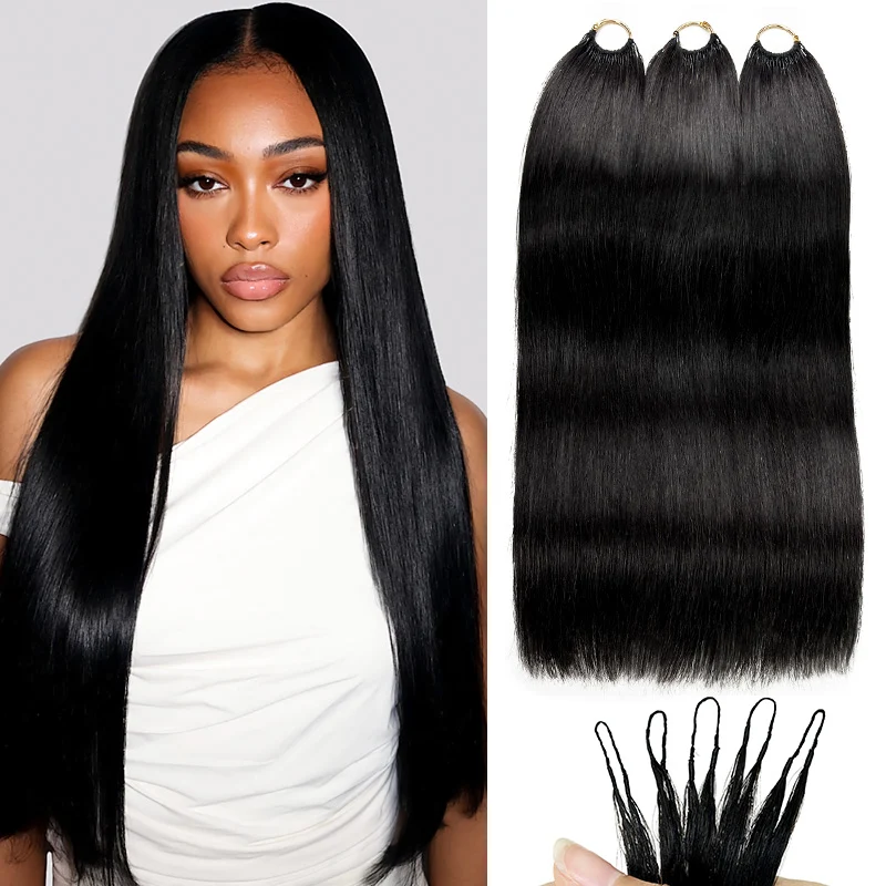 14″ – 24″ Natural Color Straight Human Hair Crochet Hair