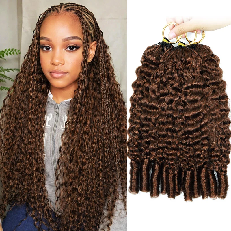 14″ – 24″ #30 Burmese Curly Human Hair Crochet Hair
