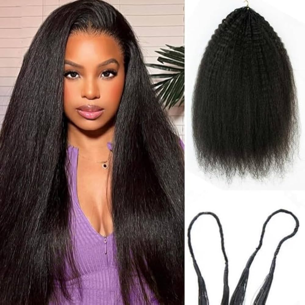 14″ – 24″ Natural Color Kinky Straight Human Hair Crochet Hair