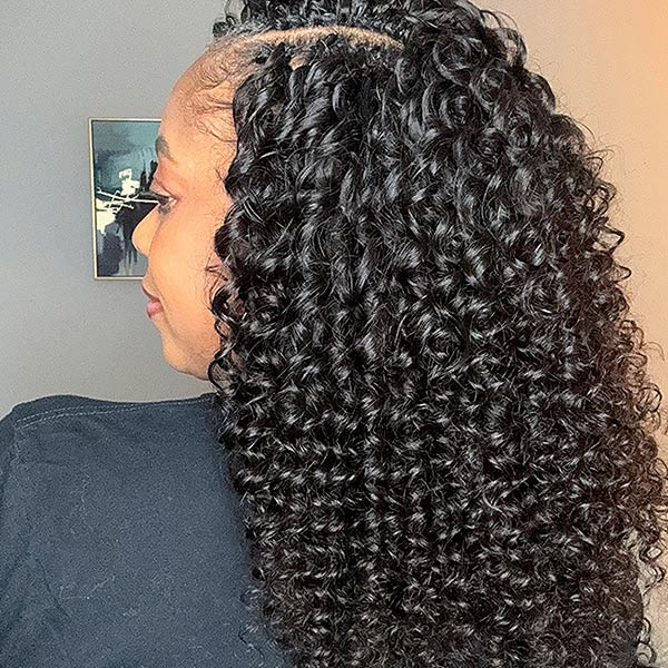 14″ – 24″ Natural Color Deep Curly Human Hair Crochet Hair