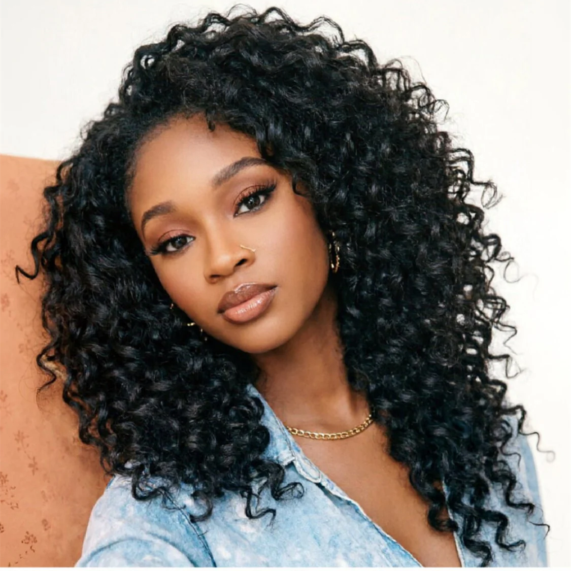 14″ – 24″ Natural Color Deep Curly Human Hair Crochet Hair