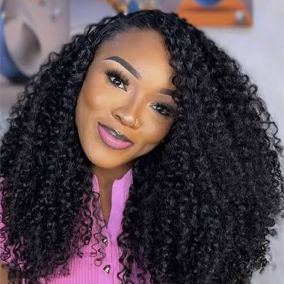 14″ – 24″ Natural Color Deep Curly Human Hair Crochet Hair