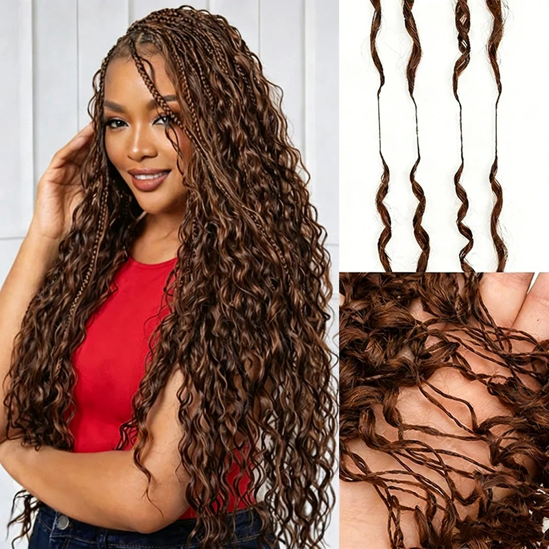 14″ – 24″ #4 Deep Wave Human Hair Crochet Hair