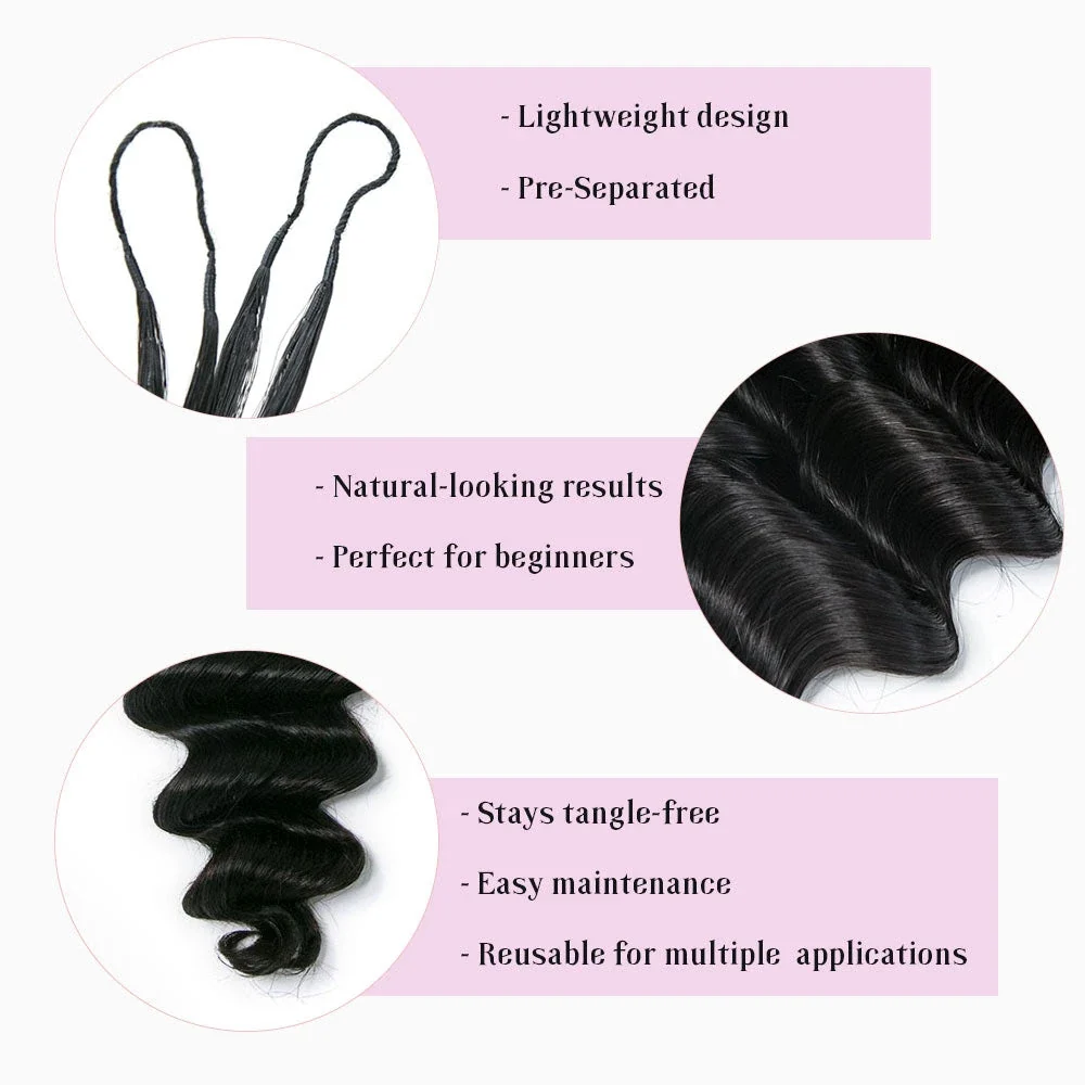 14″ – 24″ Natural Color Deep Wave Human Hair Crochet Hair