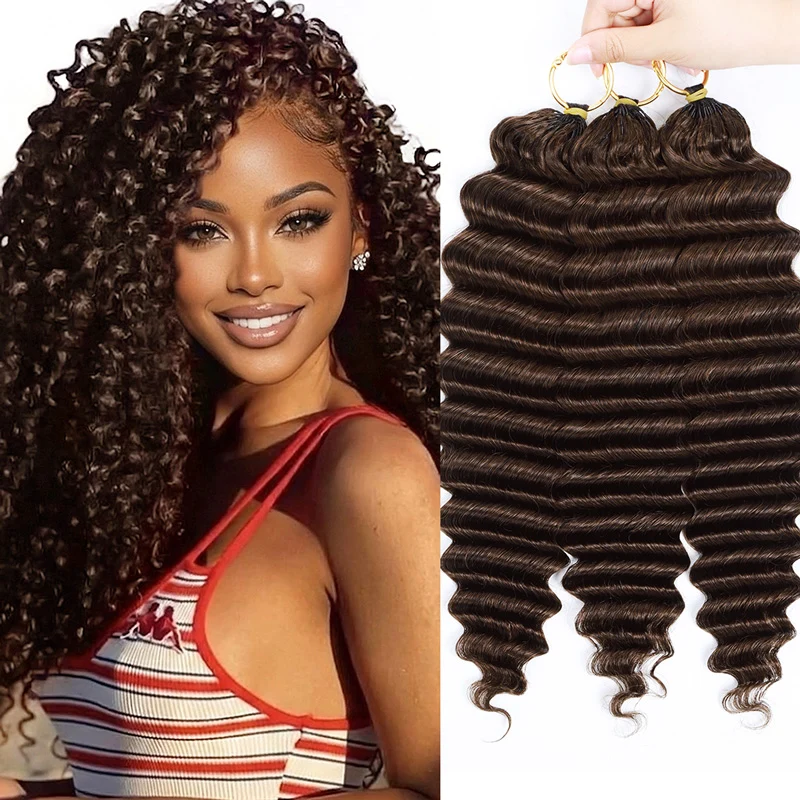 14″ – 24″ #2 Deep Wave Human Hair Crochet Hair