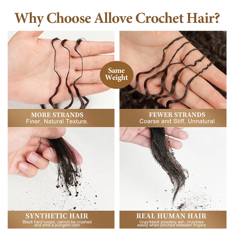 14″ – 24″ #2 Deep Wave Human Hair Crochet Hair