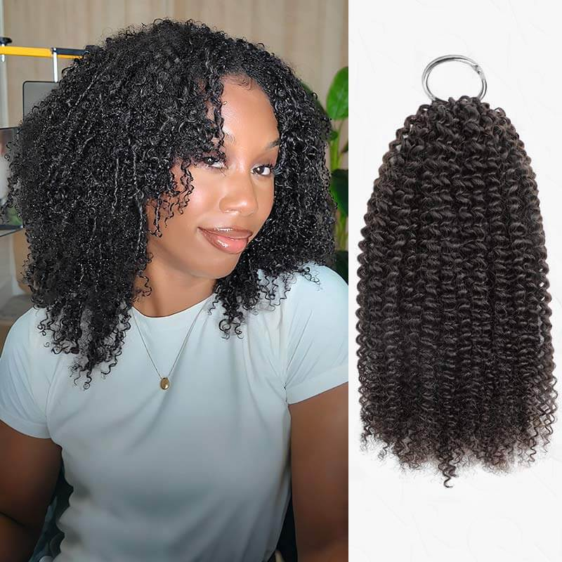 14″ – 24″ Natural Color Afro Kinky Curly Human Hair Crochet Hair