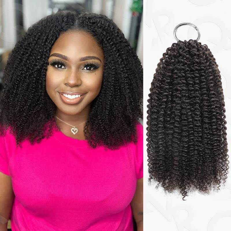 14″ – 24″ Natural Color Afro Kinky Curly Human Hair Crochet Hair