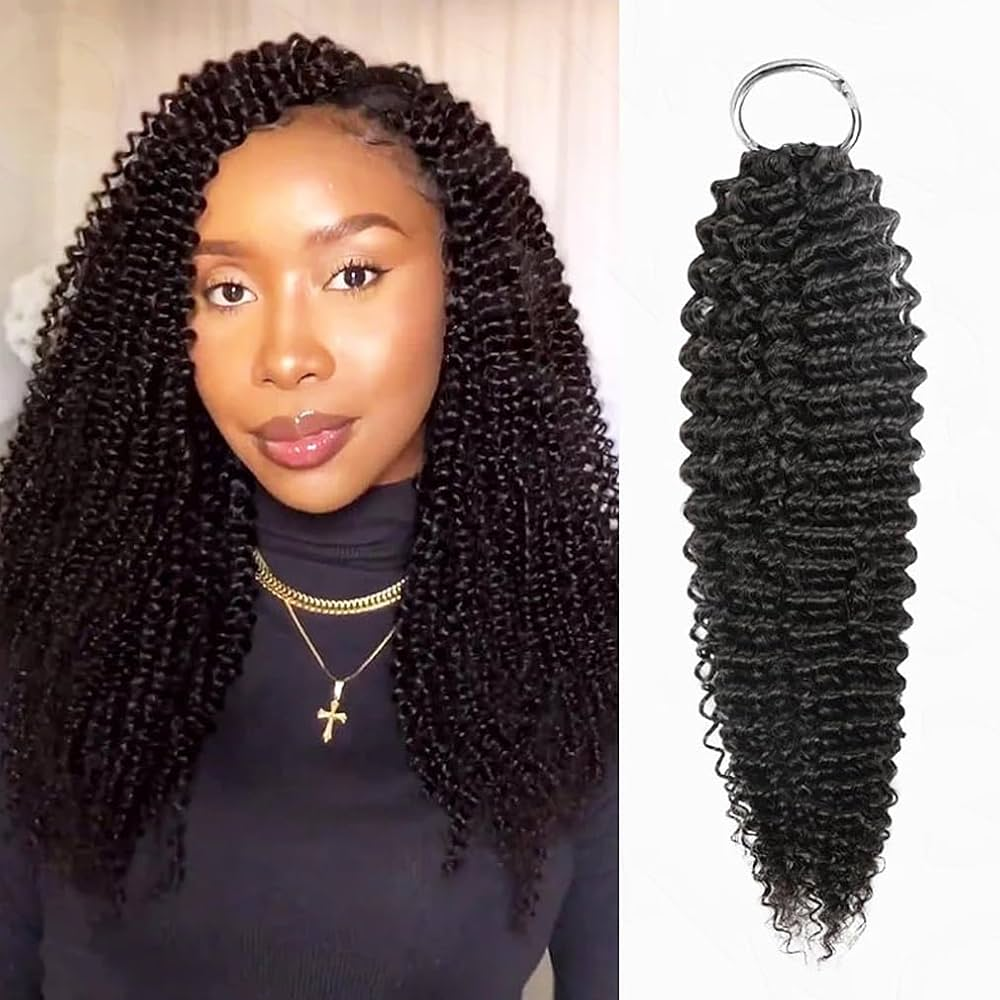 14″ – 24″ Natural Color Afro Kinky Curly Human Hair Crochet Hair