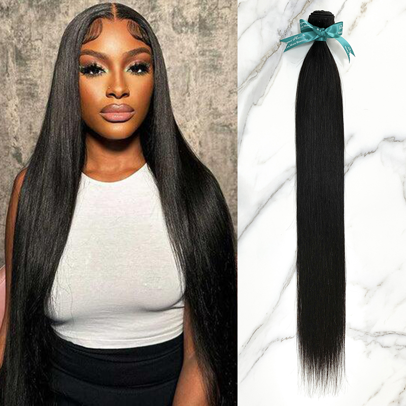 10″ – 40″ Natural Black Color Straight Human Hair Bundle