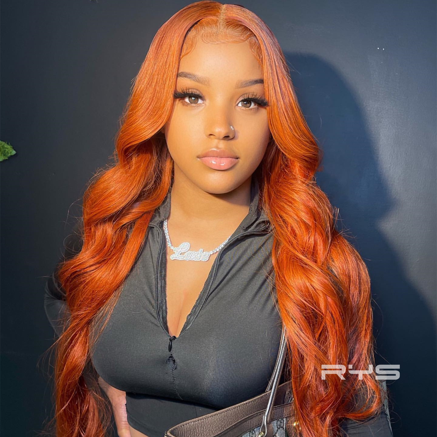 10″ – 40″ Ginger Color Body Wave Human Hair Lace Front Wig
