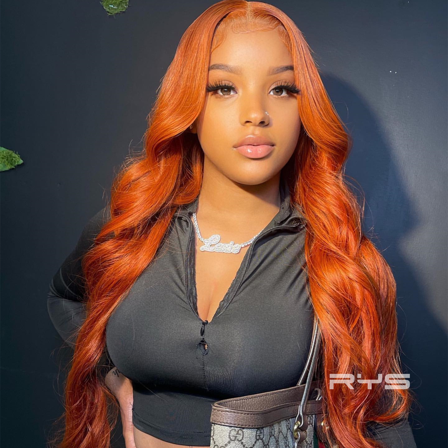 10″ – 40″ Ginger Color Body Wave Human Hair Lace Front Wig