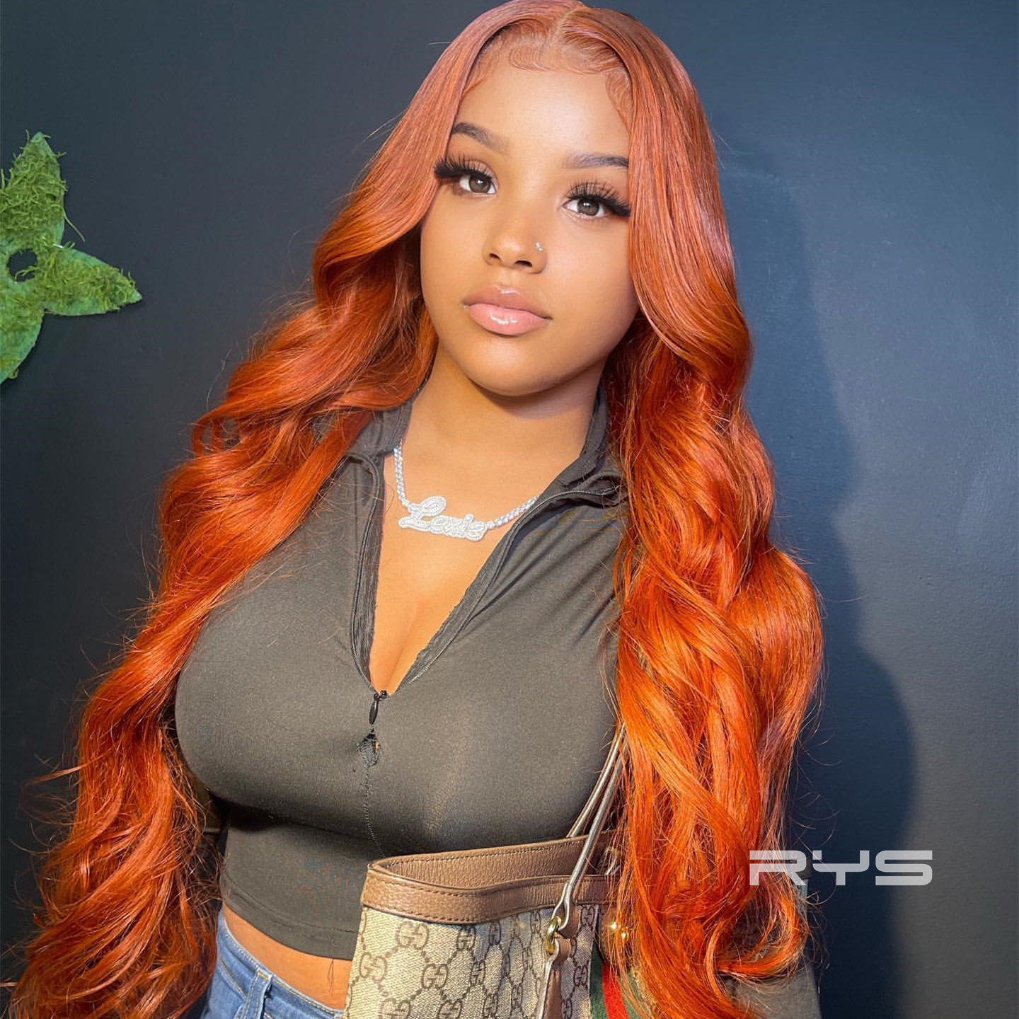 10″ – 40″ Ginger Color Body Wave Human Hair Lace Front Wig