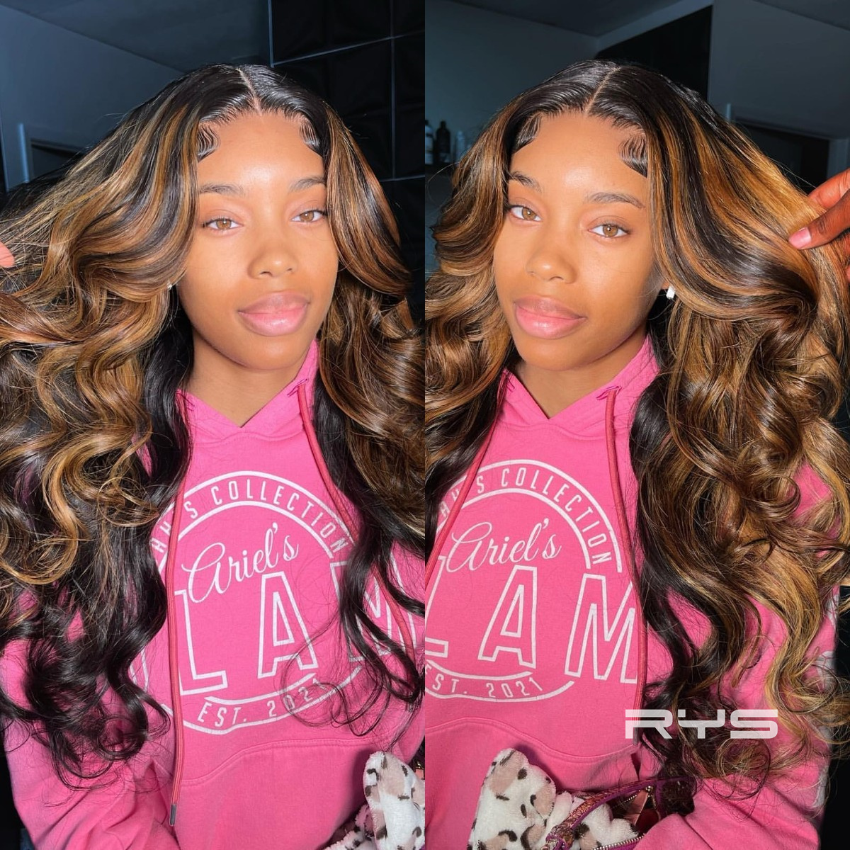 10″ – 40″ Highlight Color Body Wave Human Hair Lace Front Wig