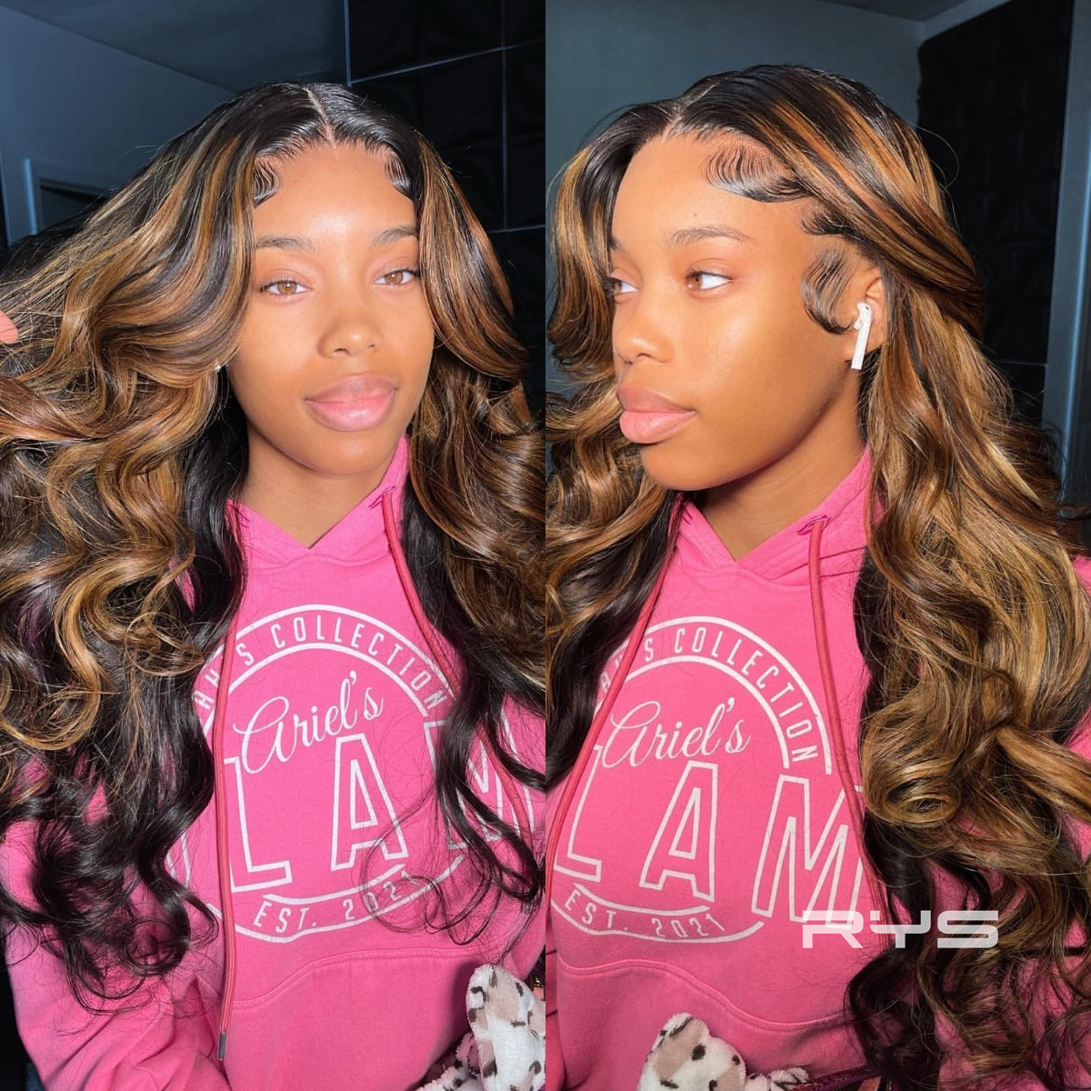 10″ – 40″ Highlight Color Body Wave Human Hair Lace Front Wig