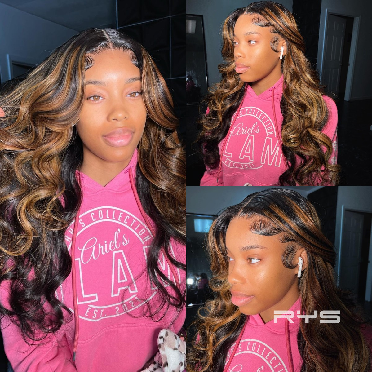 10″ – 40″ Highlight Color Body Wave Human Hair Lace Front Wig