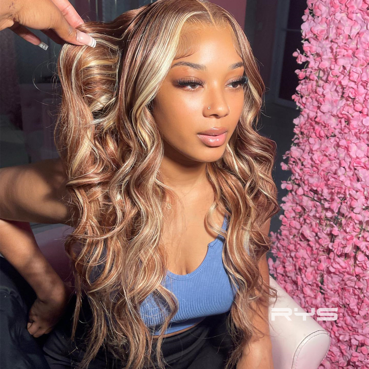 10″ – 40″ Highlight Color Body Wave Human Hair Lace Front Wig