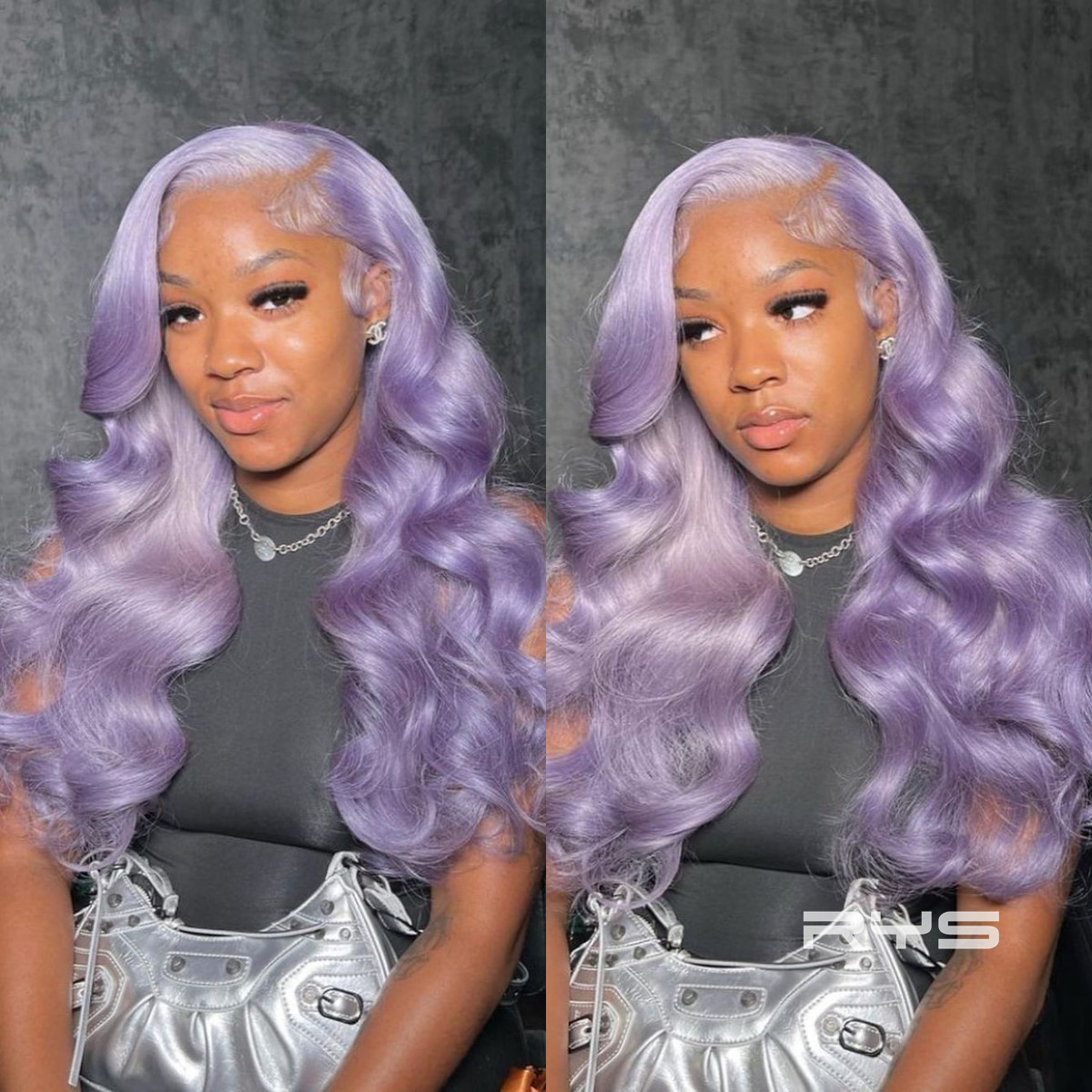 10″ – 40″ Lavender Light Purple Color Body Wave Human Hair Lace Front Wig
