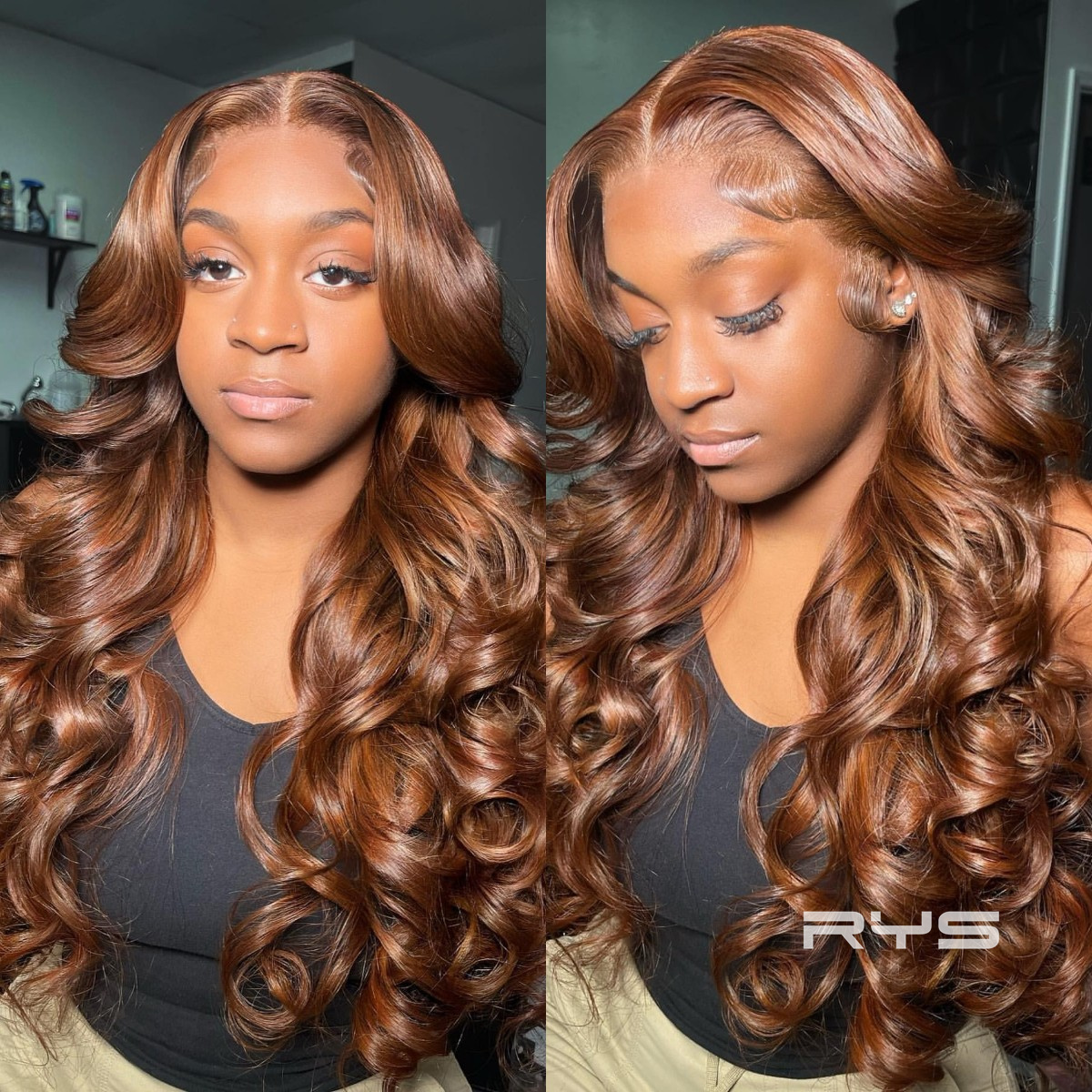 10″ – 40″ Highlight Color Body Wave Human Hair Lace Front Wig