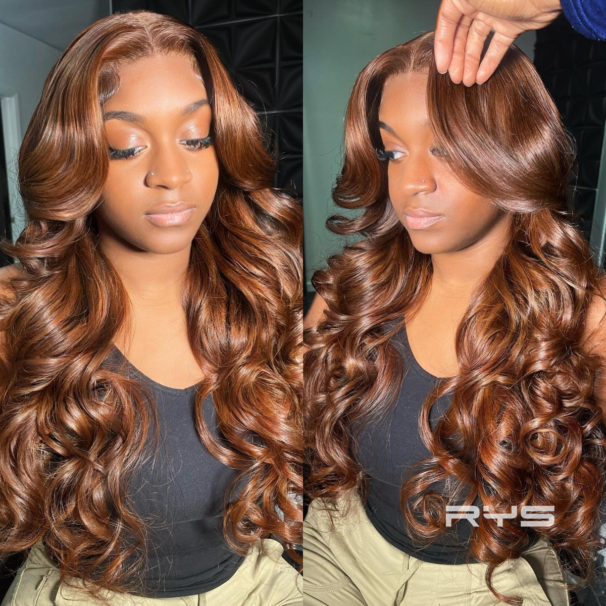 10″ – 40″ Highlight Color Body Wave Human Hair Lace Front Wig
