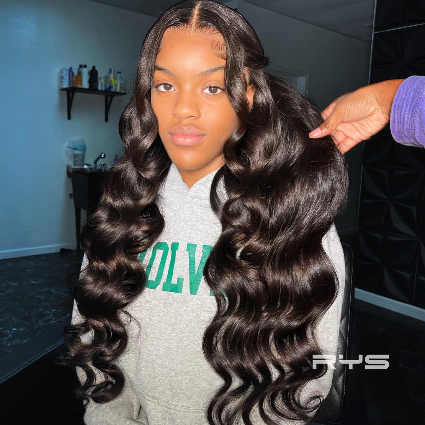 10″ – 40″ Natural Black Color Body Wave Human Hair Lace Front Wig