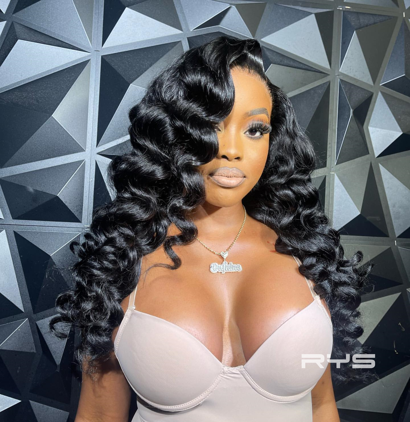 10″ – 40″ Natural Black Color Loose Deep Wave Human Hair Lace Front Wig