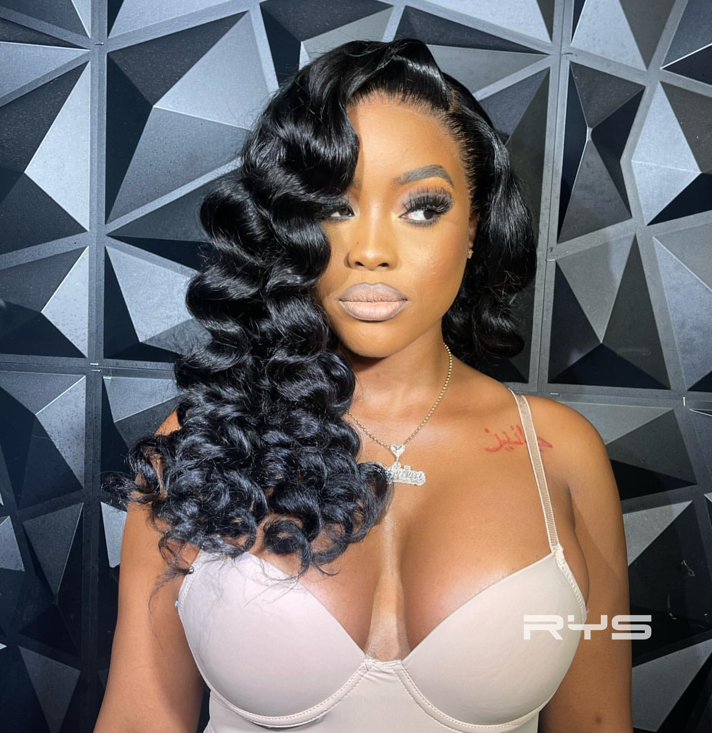 10″ – 40″ Natural Black Color Loose Deep Wave Human Hair Lace Front Wig