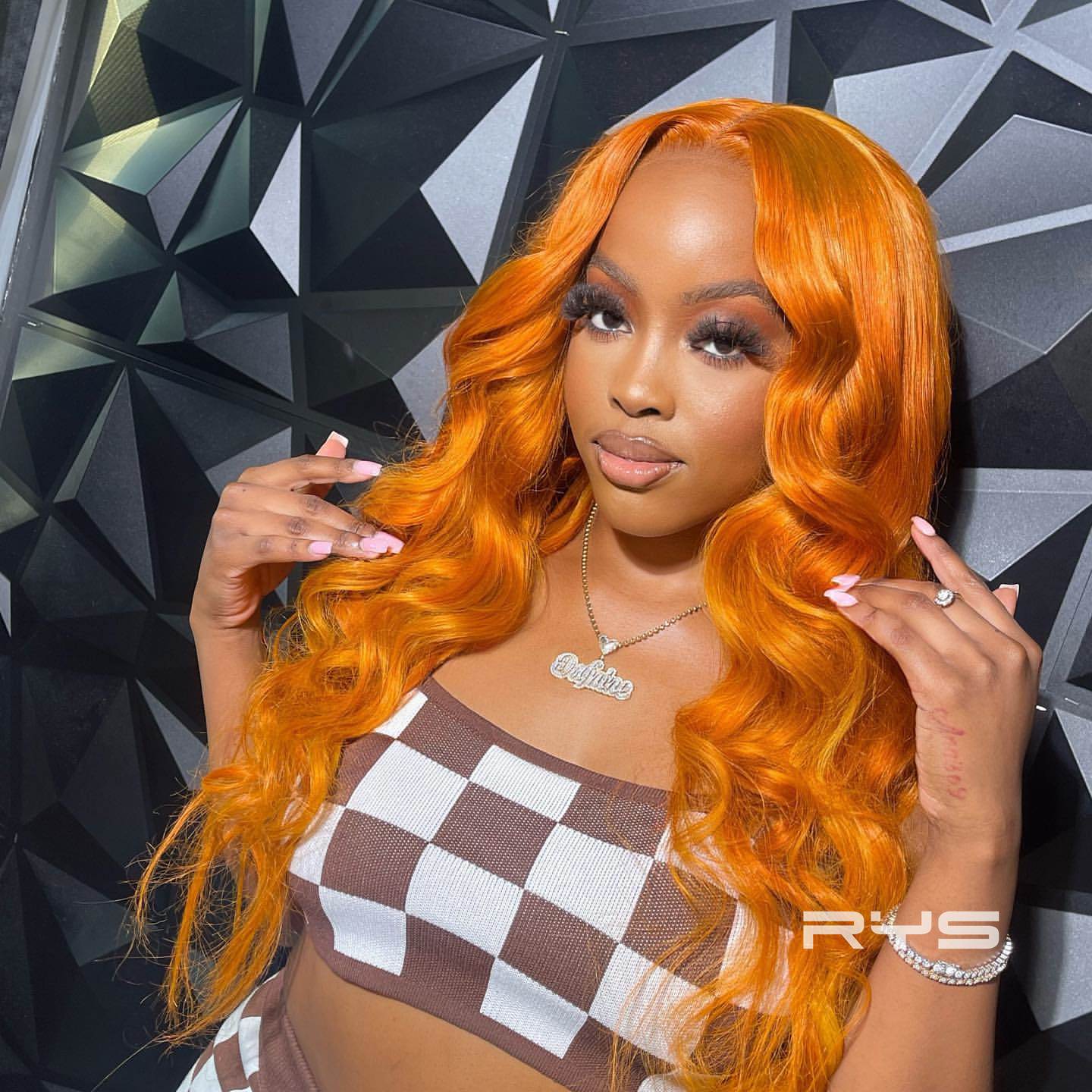 10″ – 40″ Bright Ginger Color Body Wave Human Hair Lace Front Wig