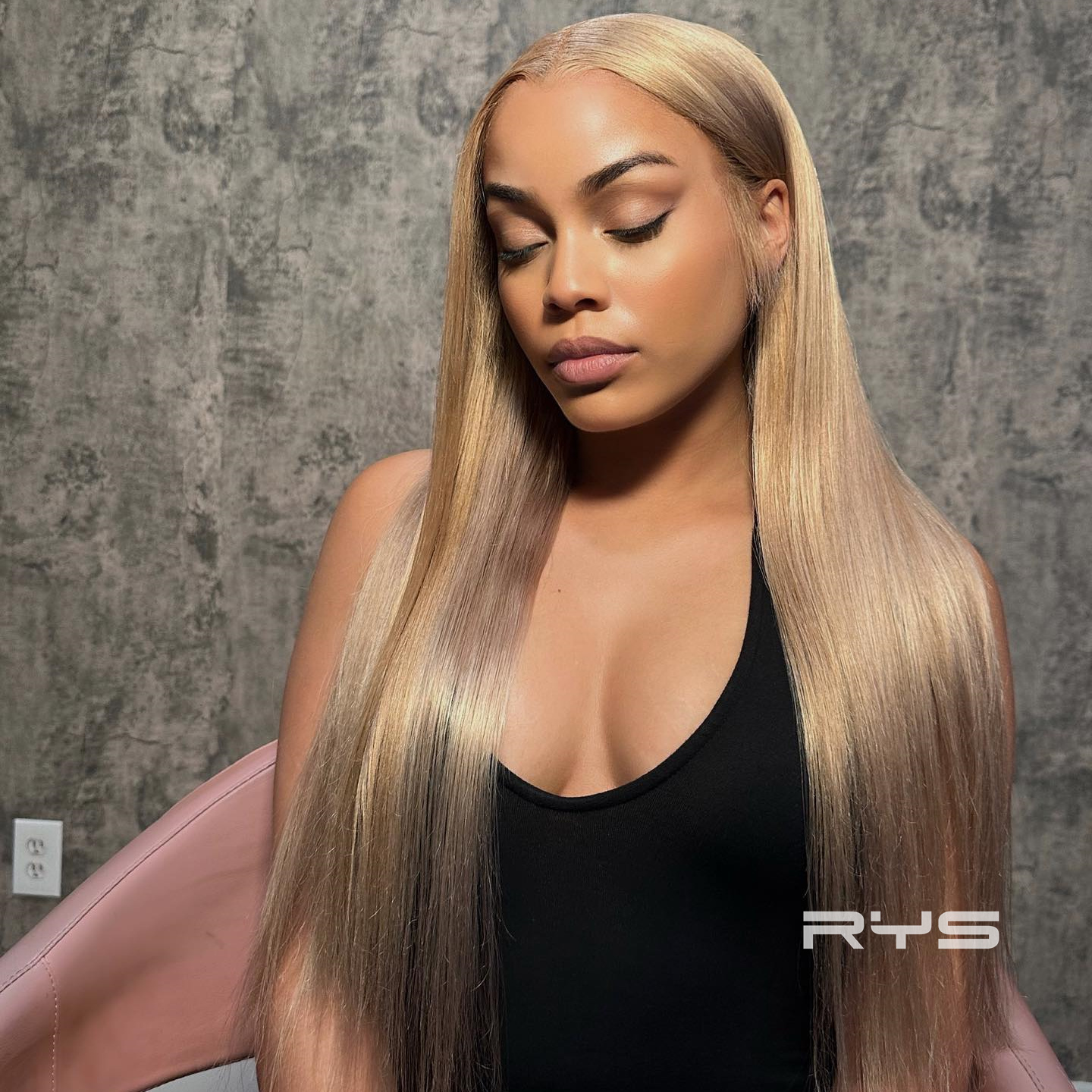 10″ – 40″ Ash Blonde Color Straight Human Hair Lace Front Wig