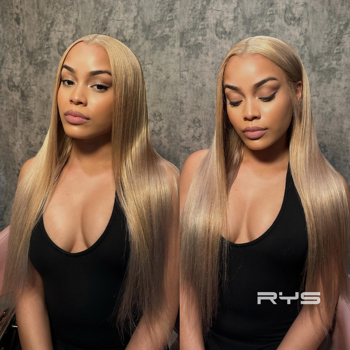 10″ – 40″ Ash Blonde Color Straight Human Hair Lace Front Wig