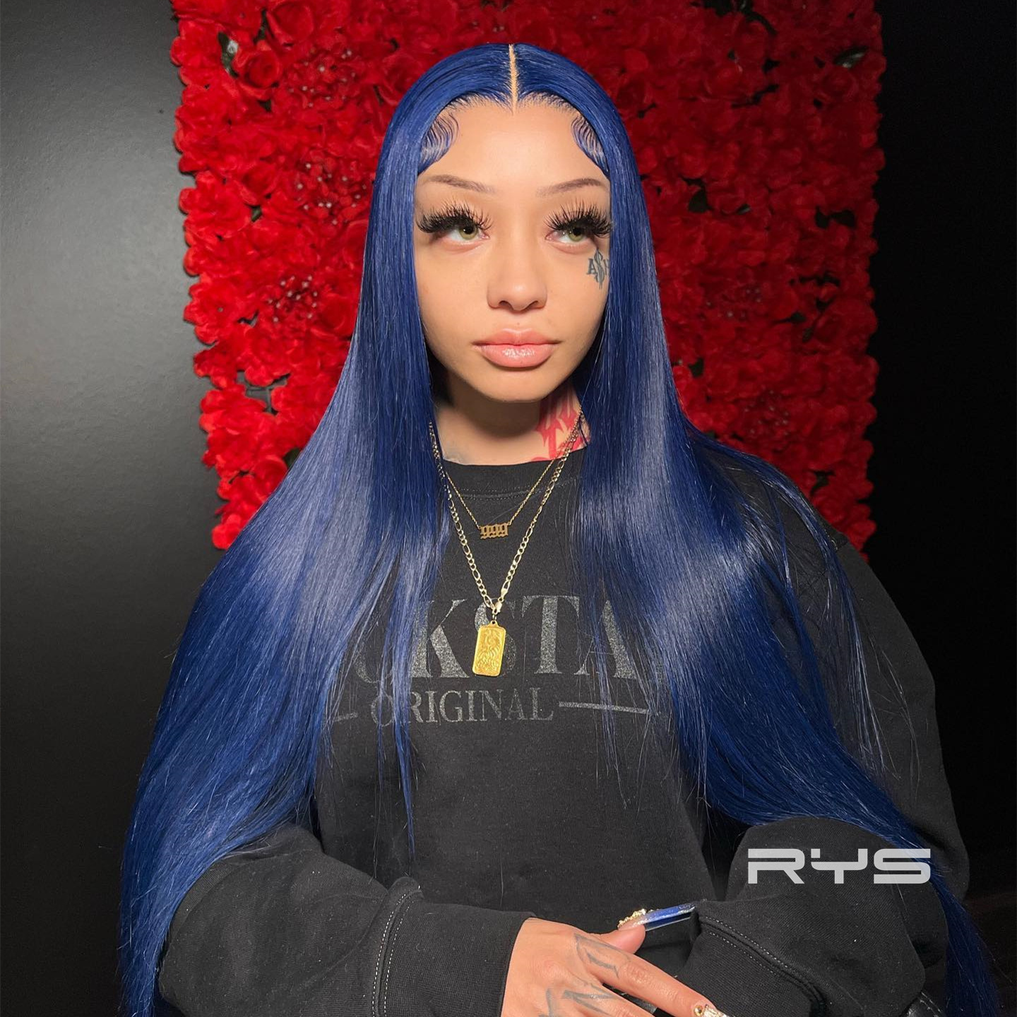 10″ – 40″ Royal Blue Color Body Wave Human Hair Lace Front Wig