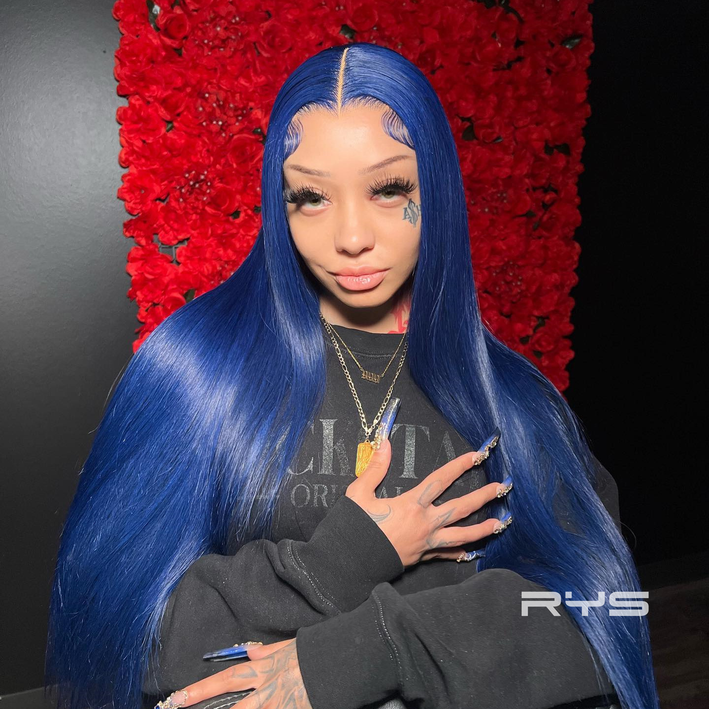 10″ – 40″ Royal Blue Color Body Wave Human Hair Lace Front Wig