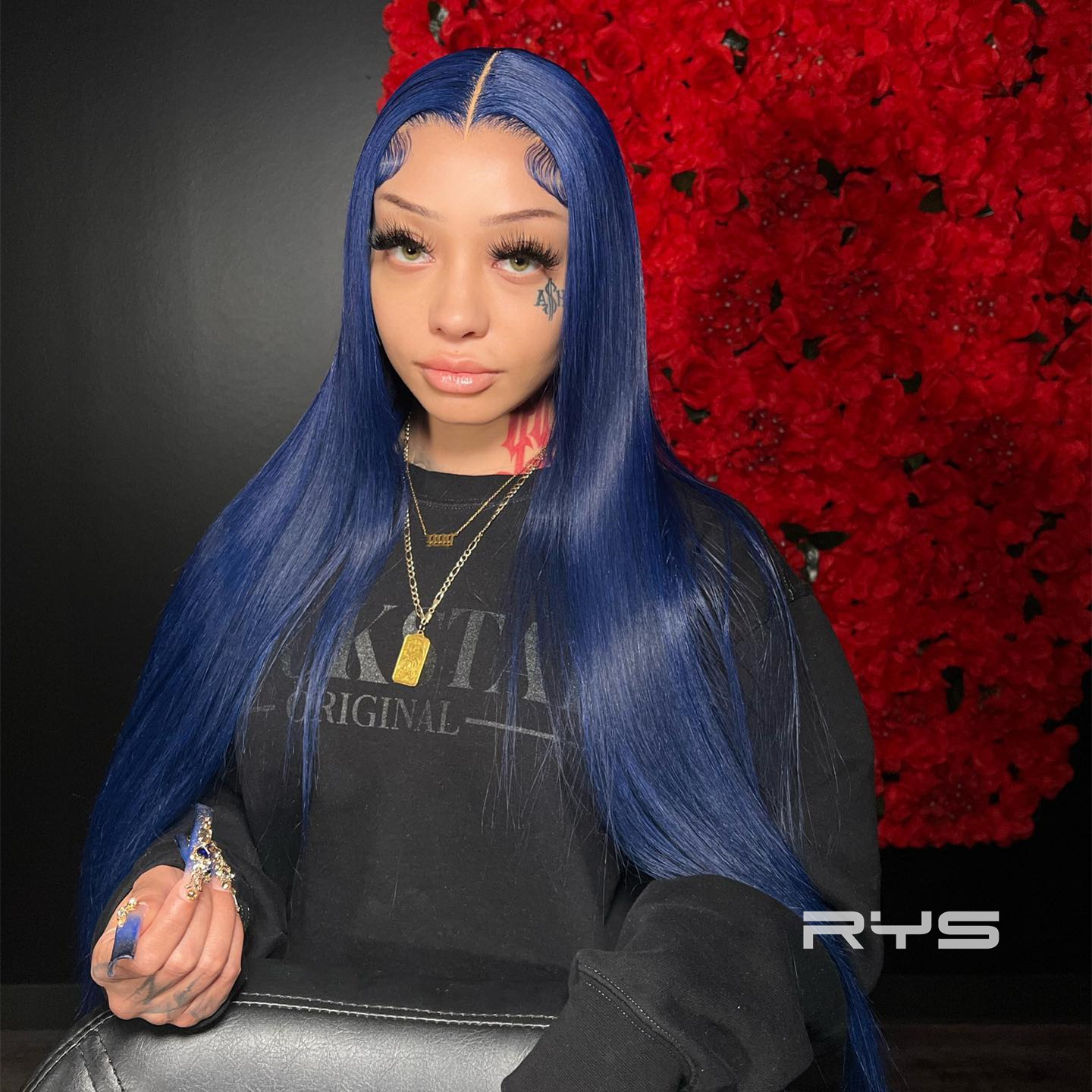 10″ – 40″ Royal Blue Color Body Wave Human Hair Lace Front Wig