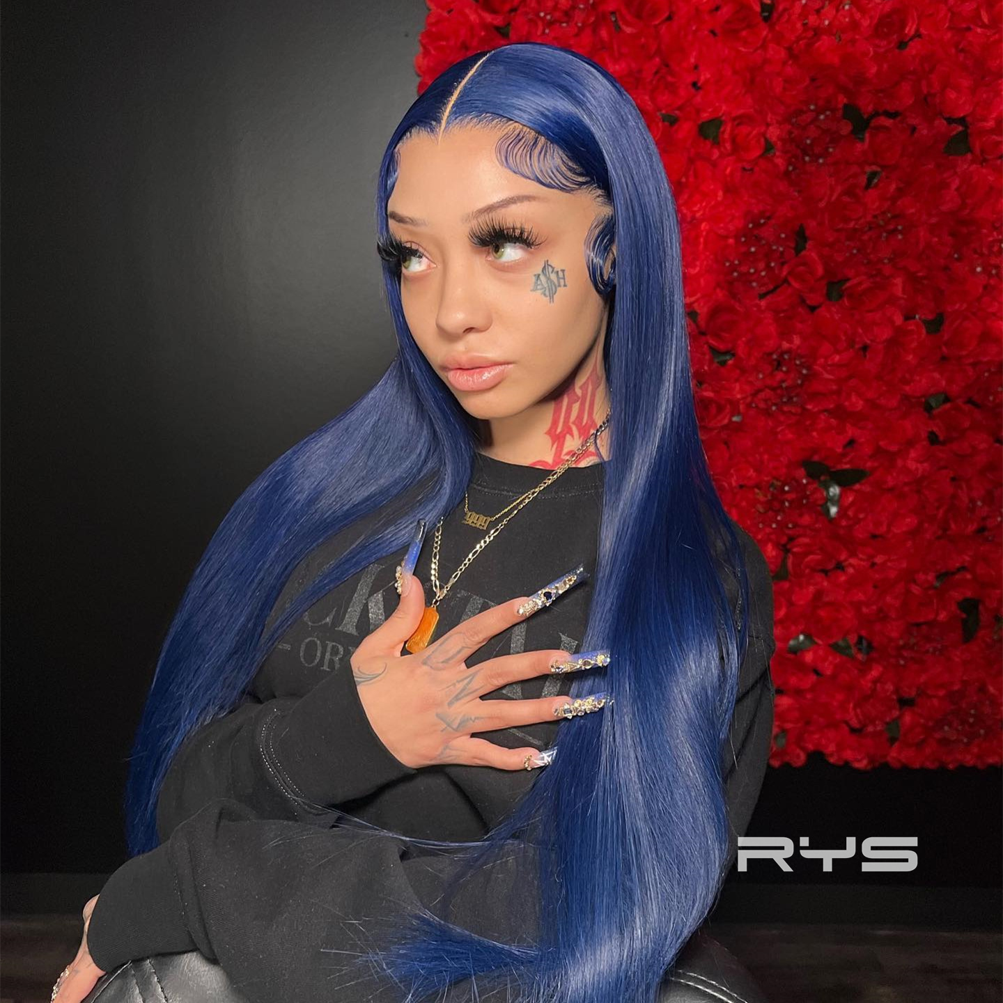 10″ – 40″ Royal Blue Color Body Wave Human Hair Lace Front Wig
