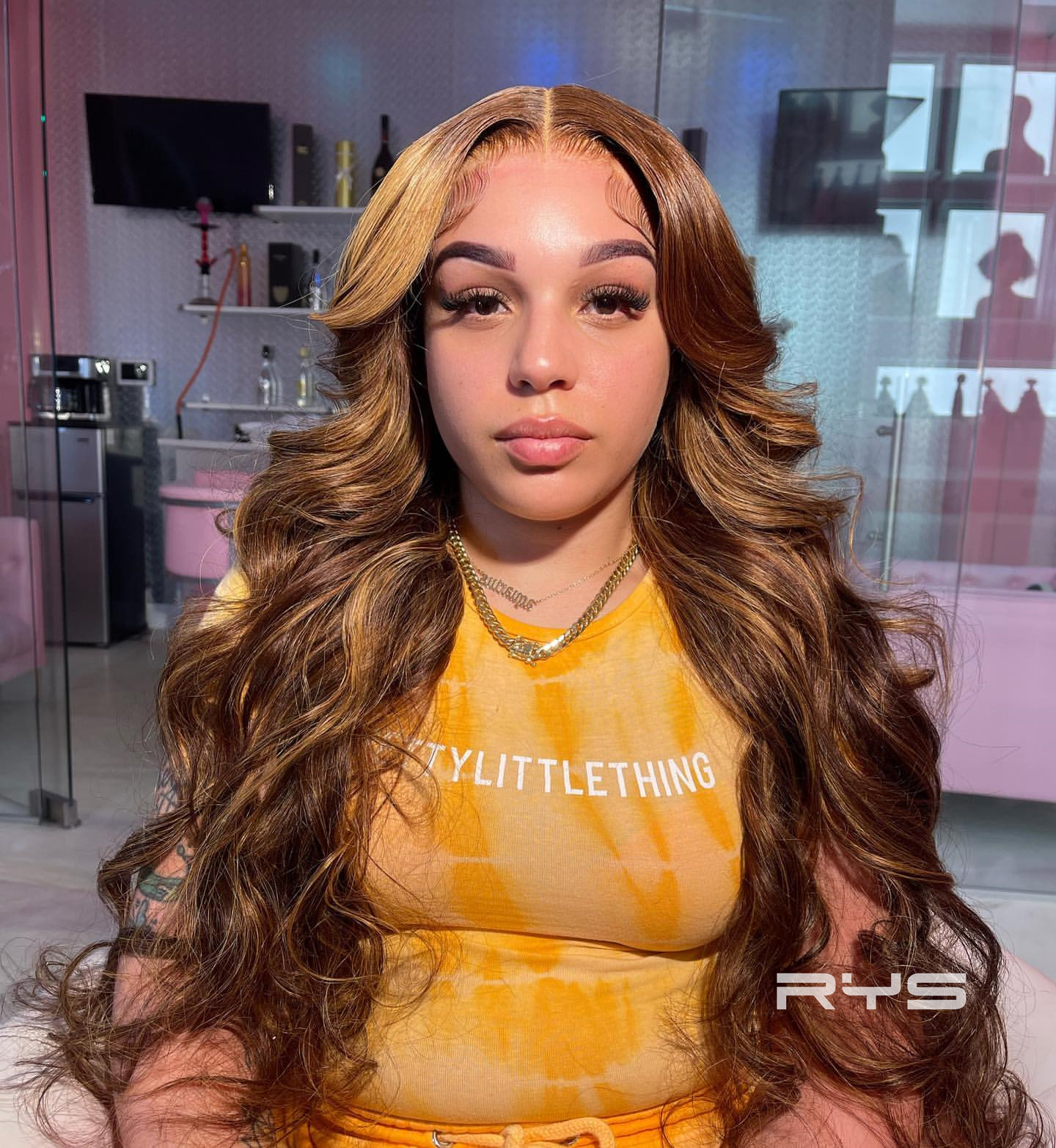 10″ – 40″ Highlight Color Body Wave Human Hair Lace Front Wig