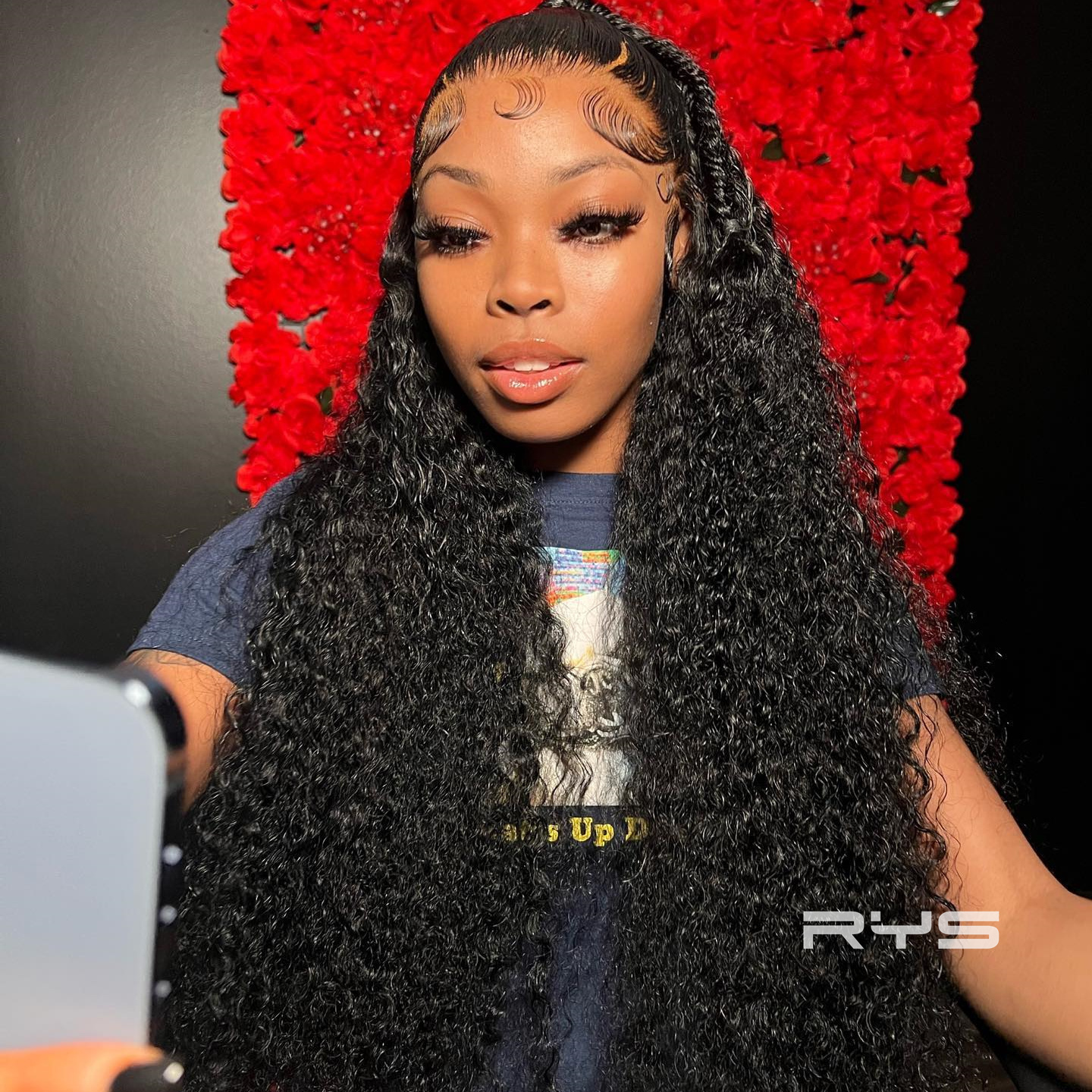 10″ – 40″ Natural Black Color Jerry Curly Human Hair Lace Front Wig