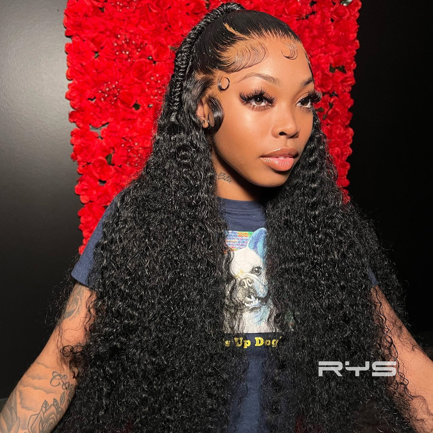 10″ – 40″ Natural Black Color Jerry Curly Human Hair Lace Front Wig