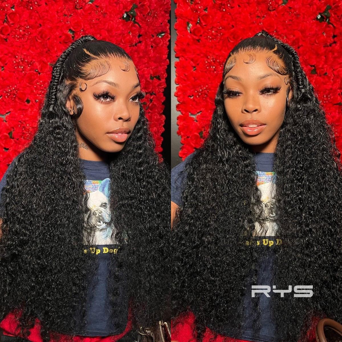 10″ – 40″ Natural Black Color Jerry Curly Human Hair Lace Front Wig