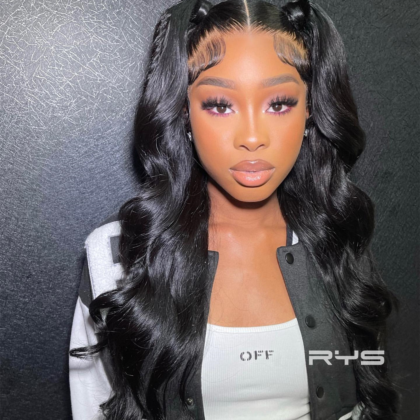 10″ – 40″ Natural Black Color Body Wave Human Hair Lace Front Wig