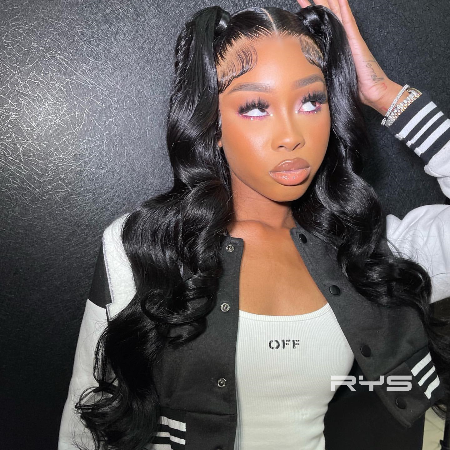 10″ – 40″ Natural Black Color Body Wave Human Hair Lace Front Wig