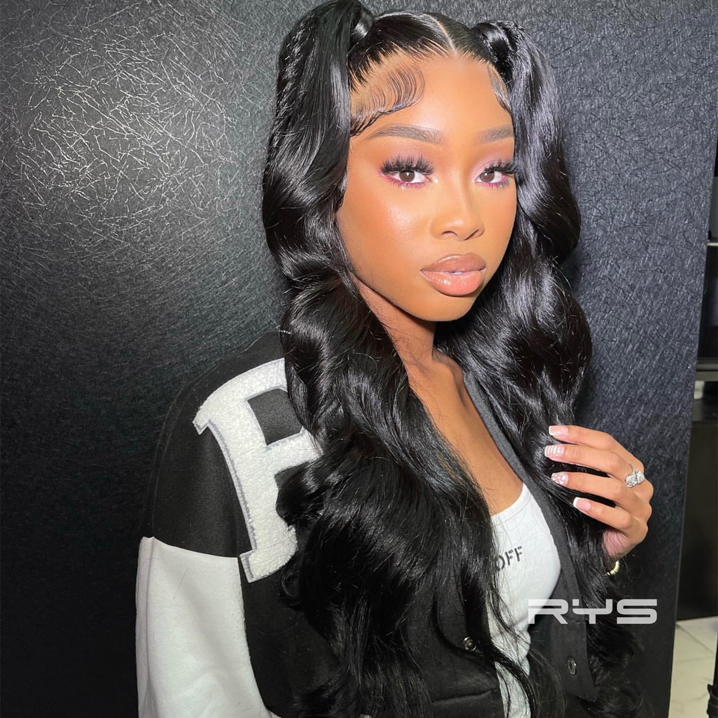 10″ – 40″ Natural Black Color Body Wave Human Hair Lace Front Wig