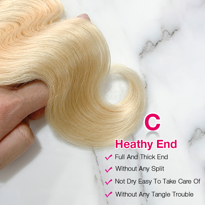 4 Bundles 10″ – 40″ #613 Color Body Wave Human Hair Bundle