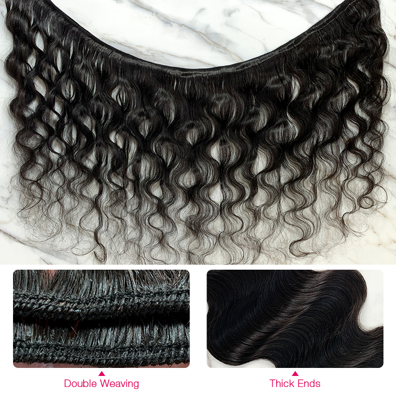 3 Bundles 10″ – 40″ Natural Black Color Body Wave Human Hair Bundle