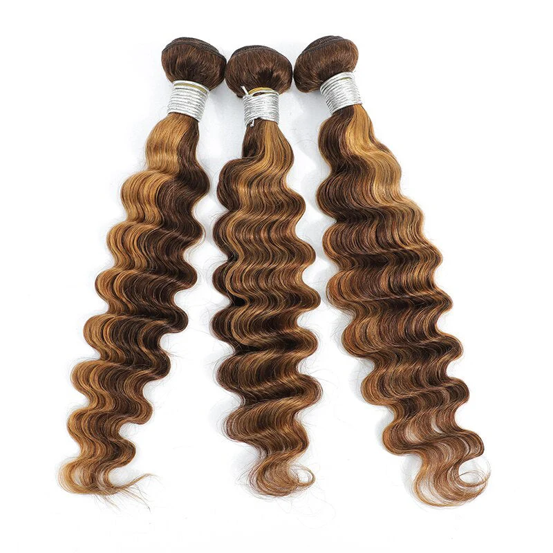 3 Bundles 10″ – 40″ Highlight Color Loose Deep Wave Human Hair Bundle