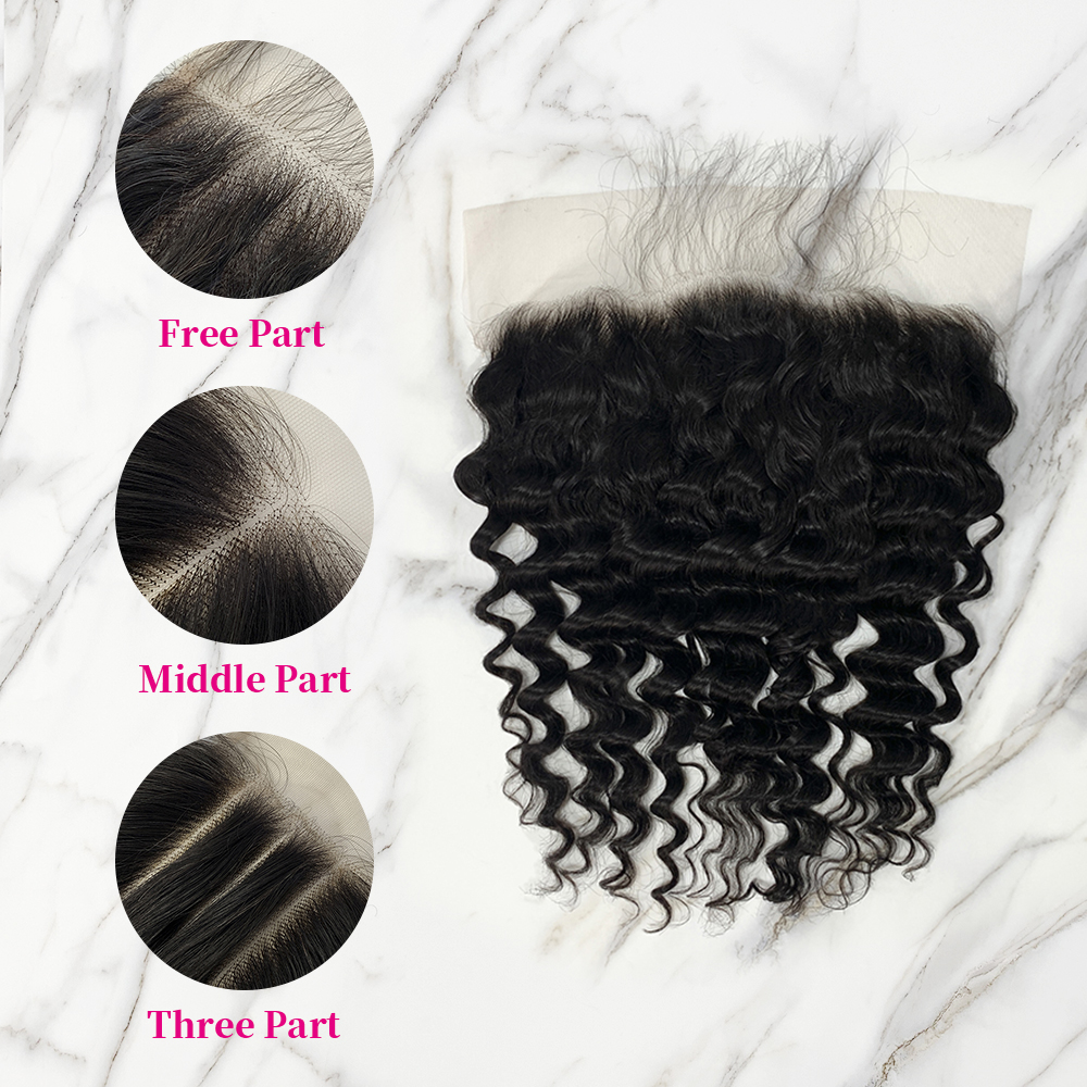 Natural Black Color Pineapple Wave 3 Bundles with 13*6 Lace Frontal