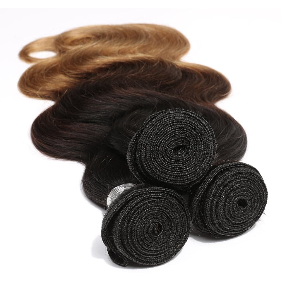 3 Bundles 10″ – 40″ Ombre Color 1b/4/27 Body Wave Human Hair Bundle