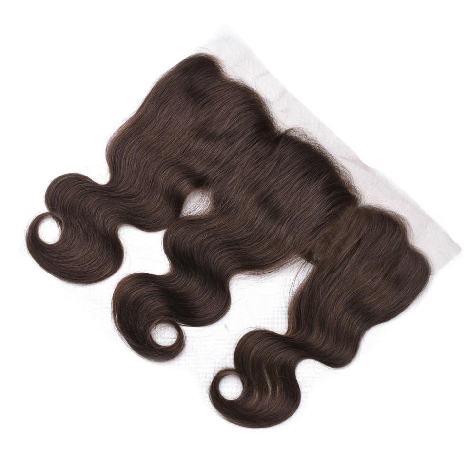 Natural #4 Color Body Wave 4 Bundles with 13*4 Lace Frontal
