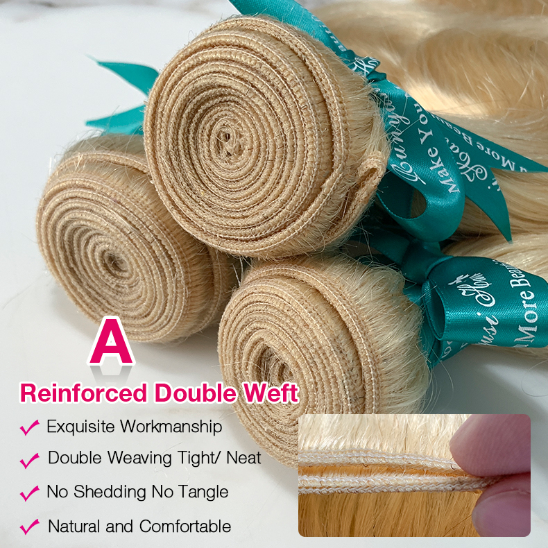 4 Bundles 10″ – 40″ #613 Color Body Wave Human Hair Bundle