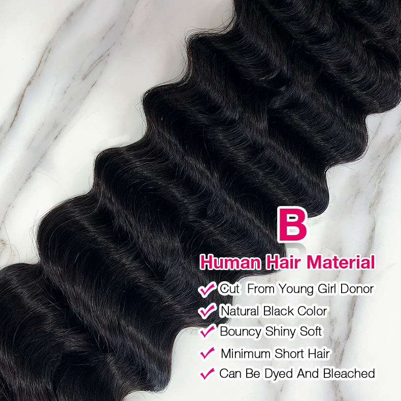 Natural Black Color Pineapple Wave 4 Bundles with 5*5 Lace Closure