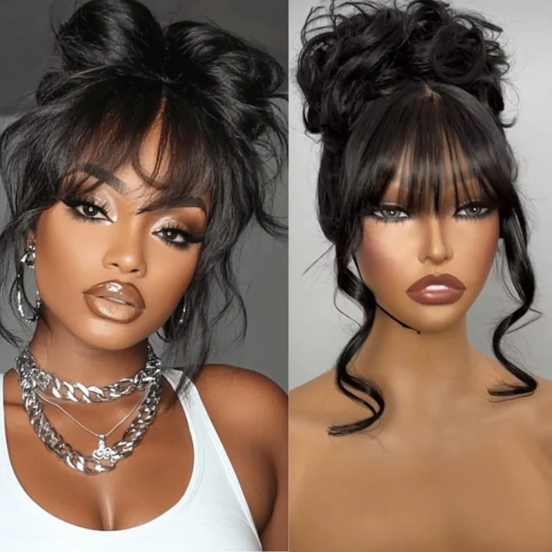 10″ – 36″ Natural Black Color Body Wave Human Hair 360 Lace Wig